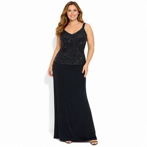 Tangier Soir Black Sparkling Maxi Dress (Vintage Size 16) Size 12